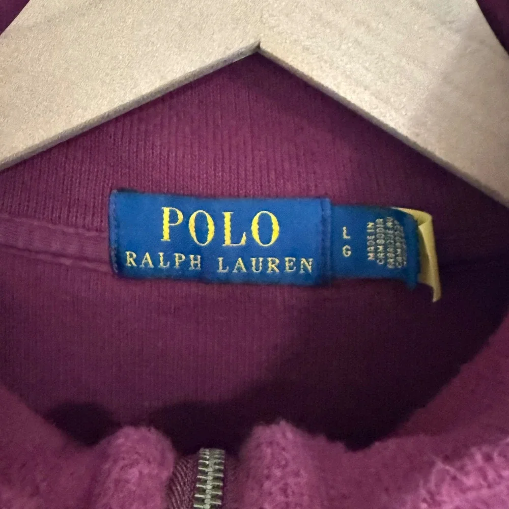 Polo Ralph Lauren Quarter Zip Pullover Men L Burgundy Pony Logo Preppy Old Money